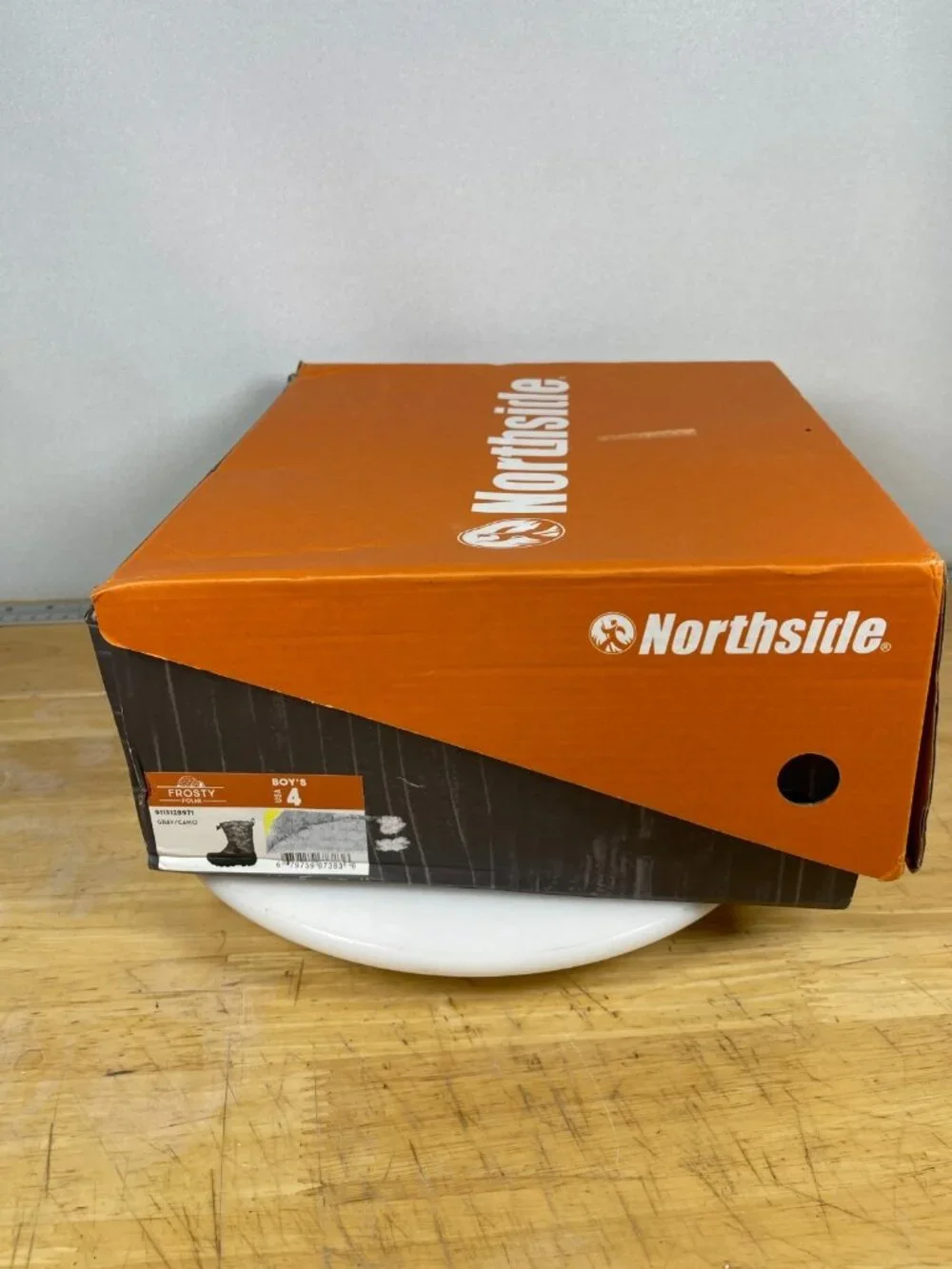 Northside Frosty Polar Boys Size 4 Gray Camo Winter Snow Boots Strap